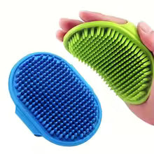 Dog Bath Brush Silicone Pet Massage Brush, Pet Shampoo Brush Massage Rubber Bathing Comb with Adjustable Circular Handle