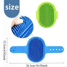 Dog Bath Brush Silicone Pet Massage Brush, Pet Shampoo Brush Massage Rubber Bathing Comb with Adjustable Circular Handle