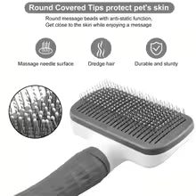 Universal Pet Detangling Brush, Massages Out Knots & Mats. 19cm, for Long/Short Hair, Soothing