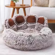 Dog Bed Cat Pet Sofa Cute Bear Paw Shape Comfortable Cozy Pet Sleeping Beds For Small Medium Large Soft Fluffy Cushion Dog Bed