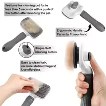 Universal Pet Detangling Brush, Massages Out Knots & Mats. 19cm, for Long/Short Hair, Soothing