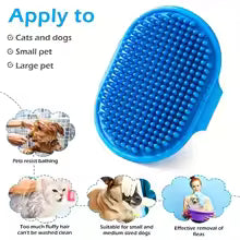 Dog Bath Brush Silicone Pet Massage Brush, Pet Shampoo Brush Massage Rubber Bathing Comb with Adjustable Circular Handle