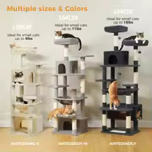 Large Cat Tree and Tower for Indoor Cats With Sisal-Covered Scratching Posts Spacious Hammock Padded Perches and Condos Cat Toys